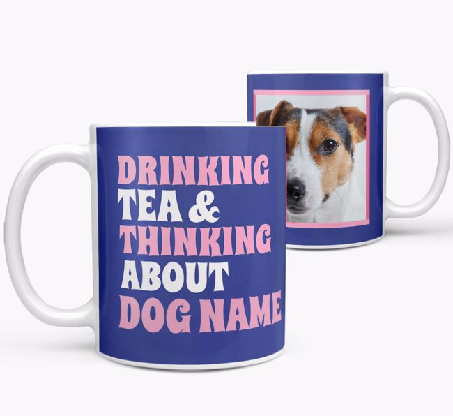 'Drinking Tea...' - Personalized {breedFullName} Photo Upload Mug